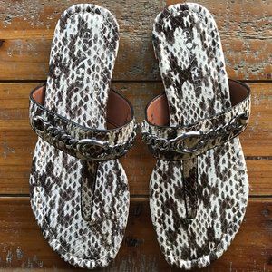 New! Coach Jaclyn Snakeskin print Sandals Size 7